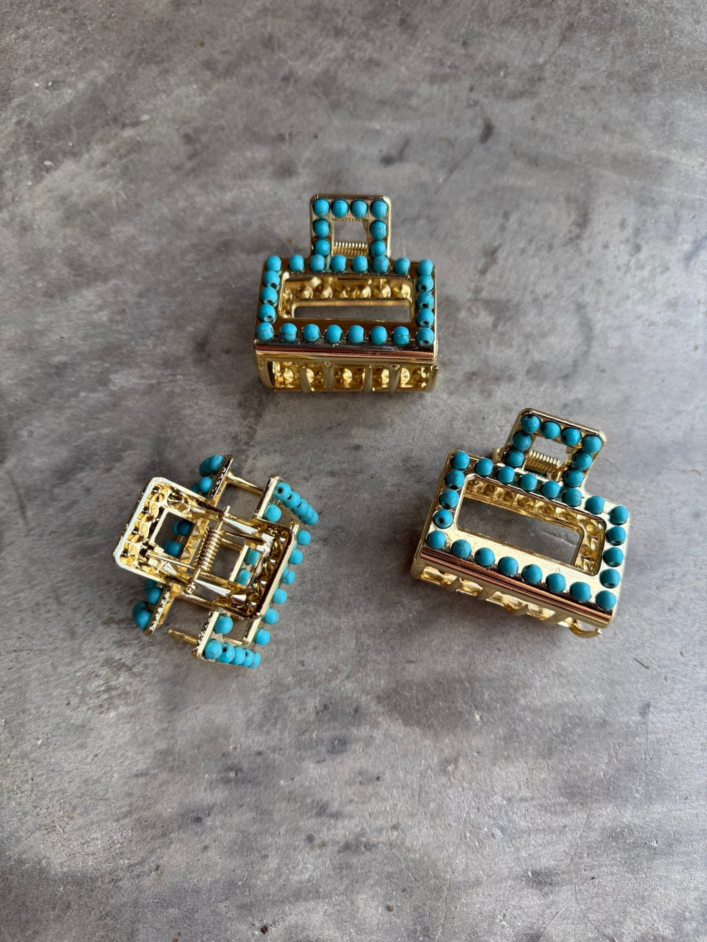 Mini Square Turquoise Claw Hair Clip