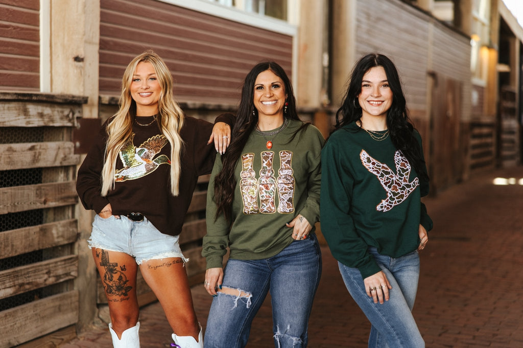Sequin Mallard Duck Patch Sweatshirt