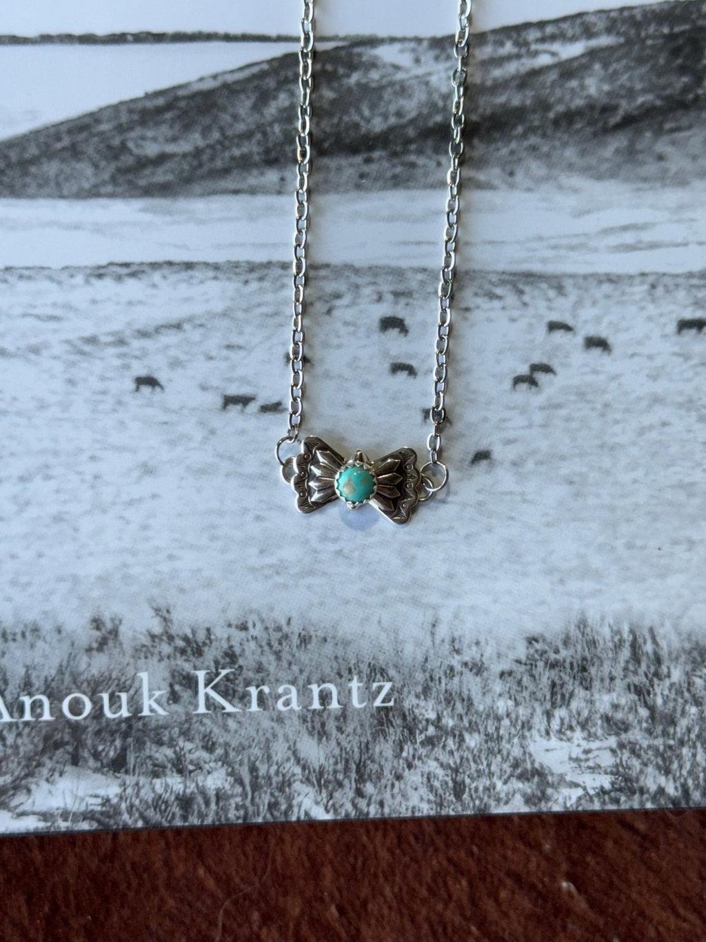 Turquoise Butterfly Concho Chain Necklace